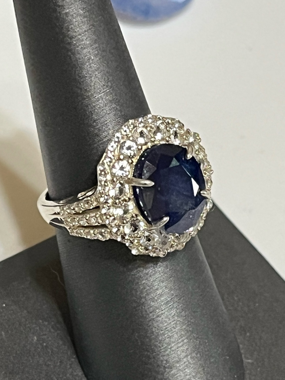 D'Joy Sterling Silver Blue Sapphire Ring